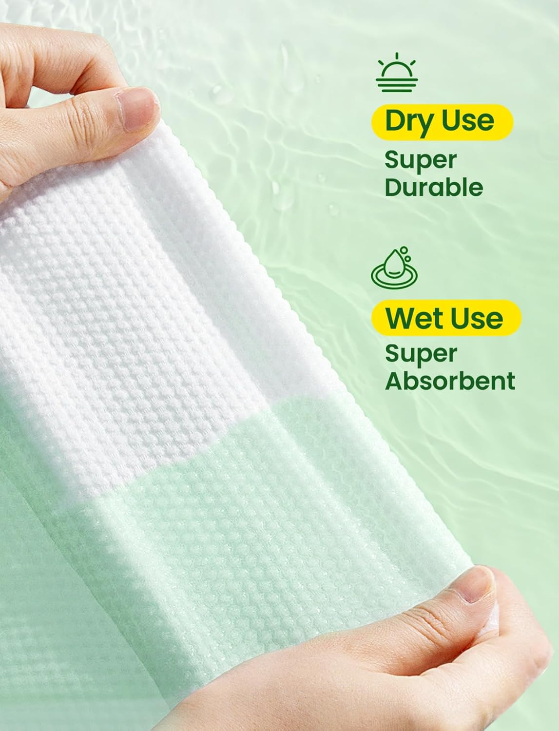 Elvira 100 Count Disposable Face Towels, Biodegradable Facial Cleansing Towels, Ultra Soft & Thick Cloth for Sensitive Skin, Makeup Remover Dry Wipes, Lint-Free Towelettes for Cleansing