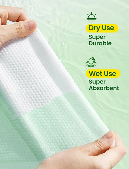 Elvira 100 Count Disposable Face Towels, Biodegradable Facial Cleansing Towels, Ultra Soft & Thick Cloth for Sensitive Skin, Makeup Remover Dry Wipes, Lint-Free Towelettes for Cleansing